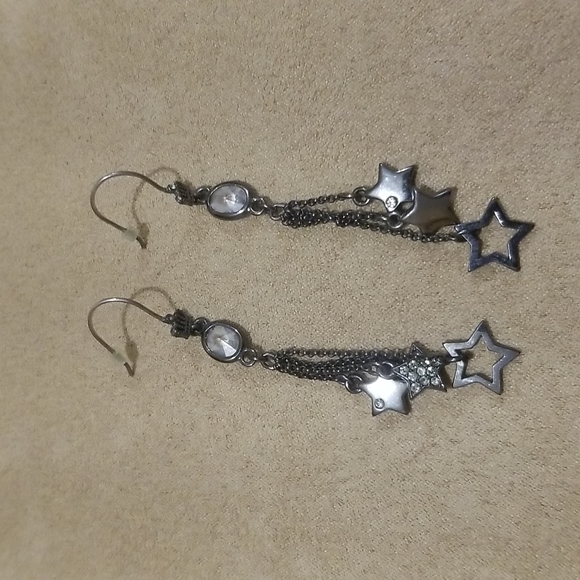 Juicy Couture blackened silver plated dangle star earrings worn once. - Picture 1 of 1